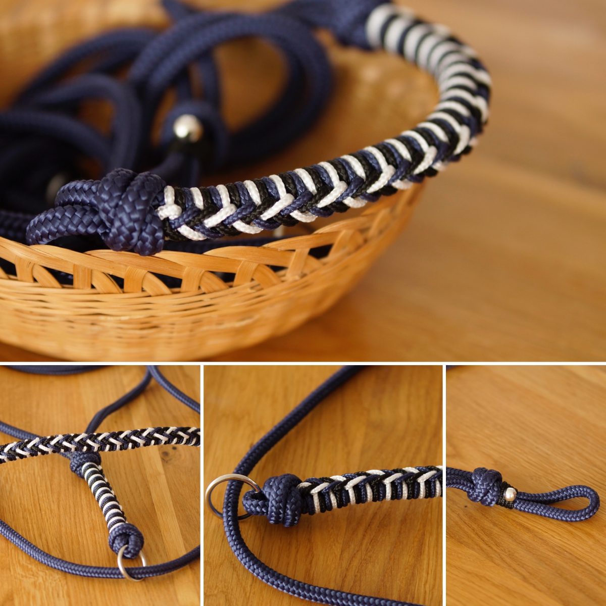Knotenhalfter mit Ring blau